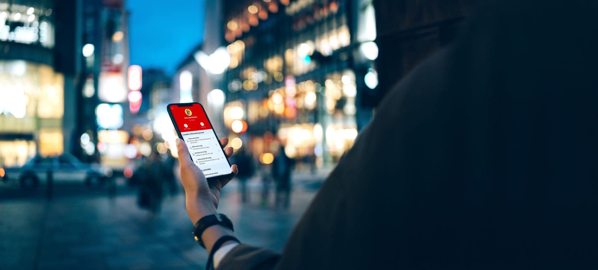 Santander mobile banking product in use